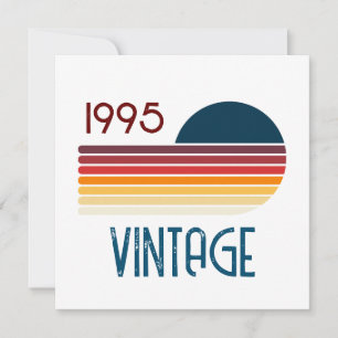 Vintage 1995 Retro Stripe Sun 30th Birthday Thank You Card
