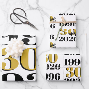 Vintage 1996 Milestone 30th Birthday   Wrapping Paper Sheet