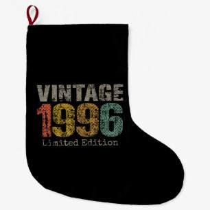 Vintage 1996 Text 30th Birthday Gift Men Women 30 Large Christmas Stocking
