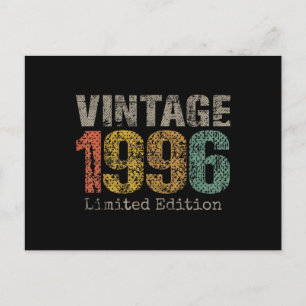 Vintage 1996 Text 30th Birthday Gift Men Women 30  Postcard