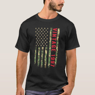 Vintage 1997 American Flag Camo 25 Years Old 25th  T-Shirt