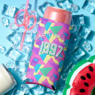 Vintage 1997 Retro Memphis Style 30th Birthday Seltzer Can Cooler