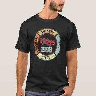 Vintage 1998 24th Birthday Legendary Awesome Epic T-Shirt