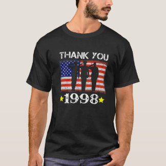 Vintage 1998 Funny 24 Years Old Flag American 24Th T-Shirt