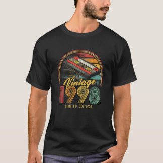 Vintage 1998 Retro Cassette 1998 24Th Birthday 24 T-Shirt