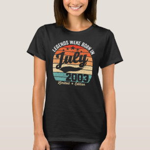 Vintage 19th Birthday Legends Were Born In July 20 T-Shirt