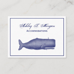 Vintage 19th Century Stylised Whale #1 N Blue Business Card