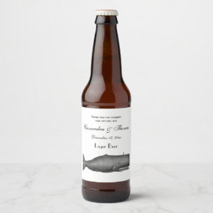Vintage 19th Century Whale Drawing N Beer Bottle Label
