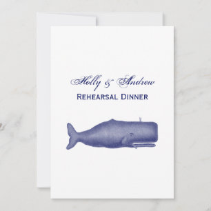 Vintage 19th Century Whale Drawing N Invitation