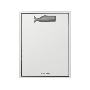 Vintage 19th Century Whale Drawing N Notepad