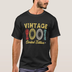 Vintage 2001 21st Birthday Decorations Men Women T-Shirt