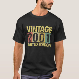 Vintage 2001 Bday 21 Years Old Funny 21st Birthday T-Shirt
