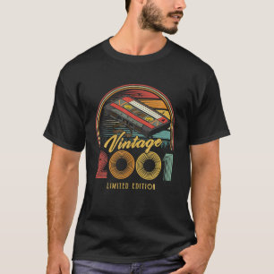 Vintage 2001 Retro Cassette 2001 25th Birthday 25 T-Shirt
