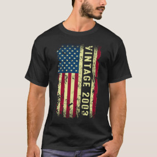 Vintage 2003 American Flag 20 Year Old  20th Birth T-Shirt