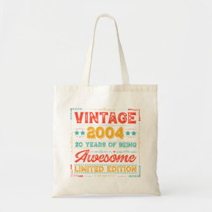Vintage 2004 Made in 2004 20th Birthday 20 Years Tote Bag