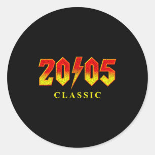 Vintage 2005 Clic Rock 21 Year Old Men 21st Birthd Classic Round Sticker
