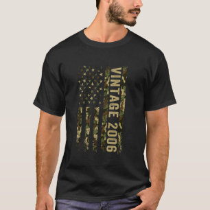 Vintage 2006 Funny 19th Birthday American Flag 19 T-Shirt