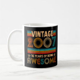 Vintage 2007 16th Birthday Gift Boys Girls 16 Year Coffee Mug