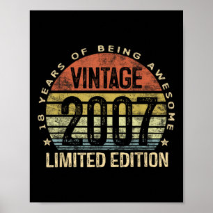 Vintage 2007 Limited Edition 18-year-old Gifts 18t Poster