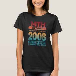 Vintage 2008 2008 14 Years Old 14th Birthday T-Shirt