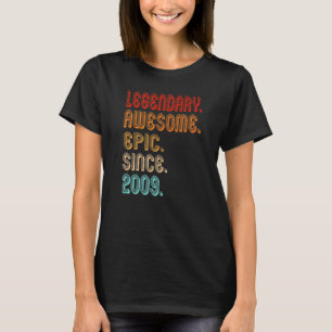Vintage 2009 13th Birthday Legendary Awesome Epic T-Shirt