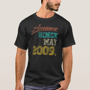 Vintage 2009 Awesome Since May Happy My 13th Birth T-Shirt