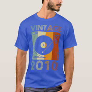 Vintage 2010 Retro Record Player Birthday Vinyl T-Shirt
