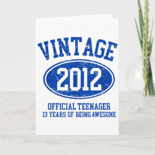 Vintage 2012 Official Teenager 13th Birthday 13 Ye Card
