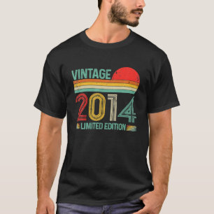 Vintage 2014 8th Birthday Decorations Boy Girl 8 T-Shirt