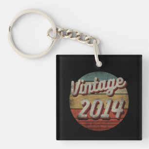 VINTAGE 2014 MEN WOMEN BIRTHDAY GIFT KEY RING