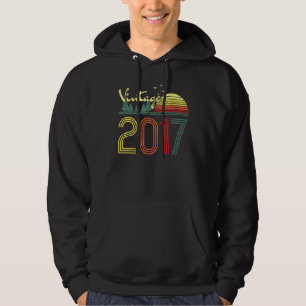 Vintage 2017 Made In 2017 5th Birthday 5 Year Old Hoodie