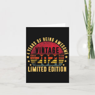 Vintage 2021 Limited Edition Funny 4 Year Old 4th Card