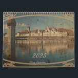 vintage 2025 calendar<br><div class="desc">Vintage views of Switzerland and boats for the year 2025.</div>