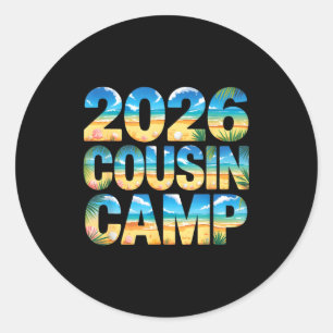 Vintage 2026 cousin camp crew reunion family trip classic round sticker