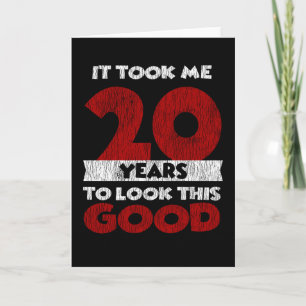 Vintage 20 Years Old Funny 20th Birthday Gift Card