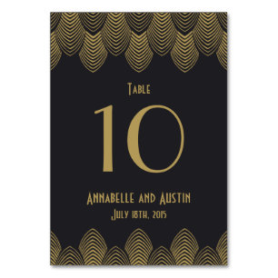Vintage 20's Art Deco Scallop Wedding Table Number