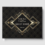 Vintage 20s Gold Black Great Gatsby Guest Book<br><div class="desc">Elegant and unique design featuring vintage gold and black Art Deco style from roaring 20s Great Gatsby époque. Use Customise tool to add your info. For matching items,  visit,  please,  my Glam Gold Art Deco Collection.</div>