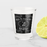 Vintage 21st Birthday For Him Aged To Perfection Shot Glass<br><div class="desc">👉 Put a smile on a face with this custom 21st birthday shot glass gift for him! This is the perfect gift for your son or best friend. #zazzlemade - Simply click to personalise this design 🔥 My promises - This design is unique - It is designed with you in...</div>