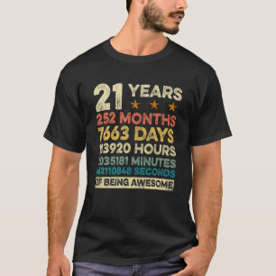 Vintage 21st Birthday Gift 21 Years Old 252 Months T-Shirt