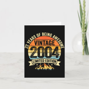 Vintage 22 Birthday Decorations Men 22yr 2004 22nd Card