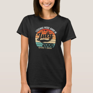 Vintage 22th Birthday Legends Were Born In July 20 T-Shirt