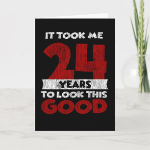 Vintage 24 Years Old Funny 24th Birthday Gift Card