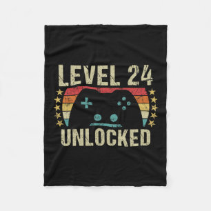 Vintage 24th Birthday Gift 24 Year Old Boy Girl Ga Fleece Blanket