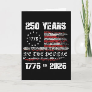 Vintage 250 Years 1776-2026 250th Birthday 4th Jul Card