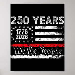 Vintage 250 Years 1776-2026 250th Birthday 4th Of  Poster