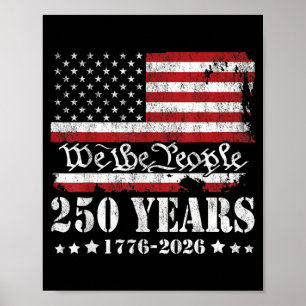 Vintage 250 Years 1776 2026 250th Birthday 4th Poster
