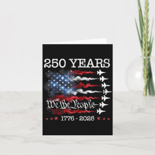 Vintage 250 Years 1776-2026 Flag USA Fighter Jets Card
