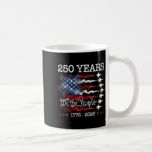 Vintage 250 Years 1776-2026 Flag USA Fighter Jets Coffee Mug