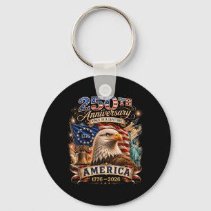 Vintage 250 Years Aamerican Anniversary 1776-2026 Key Ring