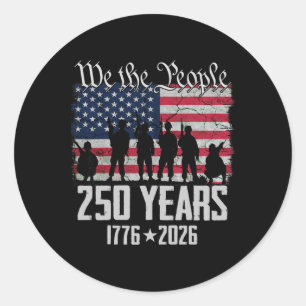 Vintage 250 Years American 250th Anniversary Usa 4 Classic Round Sticker
